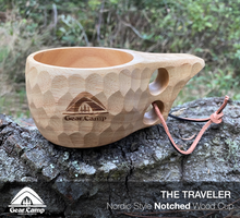 Load image into Gallery viewer, The Traveler - Nordic Style Notched Wood Kuksa Cup