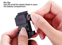 Load image into Gallery viewer, The Outdoorsman - Flashlight Survival Bracelet (Black) with Compass/Smart LED Light/Fire Starter/Blade/Whistle/Paracord (6-in-1 tool).