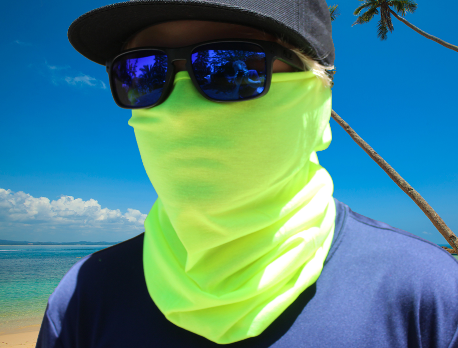 Safety Green Neck Gaiter, Tube Scarf, Breathable Face Mask