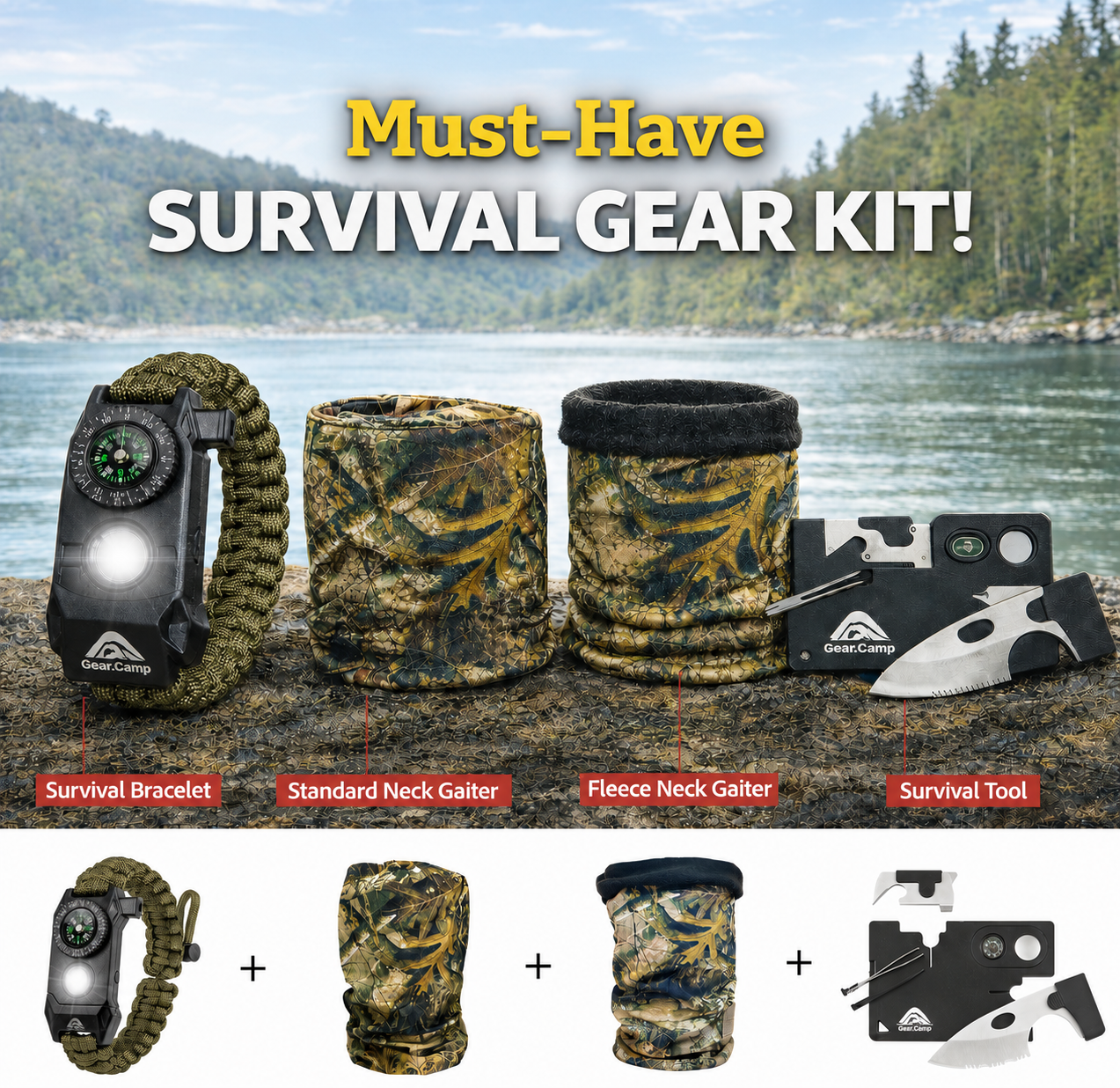 Go-Anywhere Survival Gear Bundle Kit (4 Products) – GearCamp
