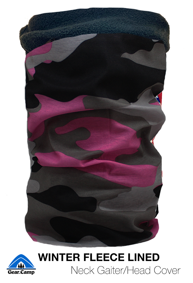 Fleece-Lined Dark Pink Camo | Head/Neck Cover