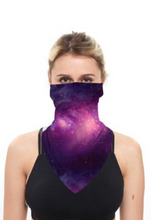 Load image into Gallery viewer, Stitched and Stretchy Earloop Galaxy Neck Gaiter Face Cover
