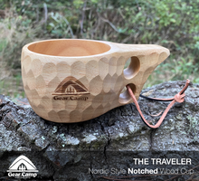 Load image into Gallery viewer, The Traveler - Nordic Style Notched Wood Kuksa Cup
