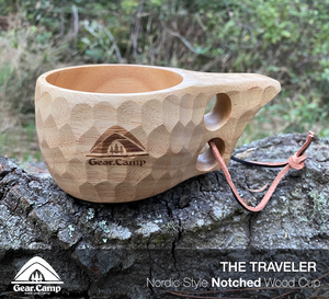 The Traveler - Nordic Style Notched Wood Kuksa Cup