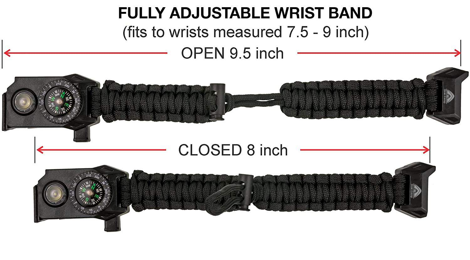 The Outdoorsman - Flashlight Survival Bracelet (Army Green) with Compa –  GearCamp